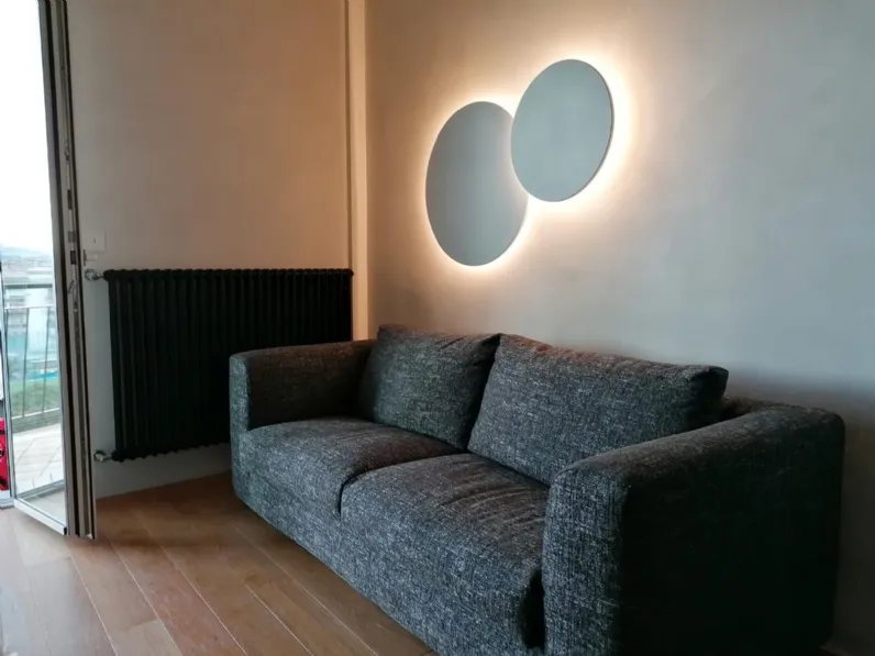 Lampada da parete Moonlight in alluminio e frontale in MDF in diverse finiture di Egoluce