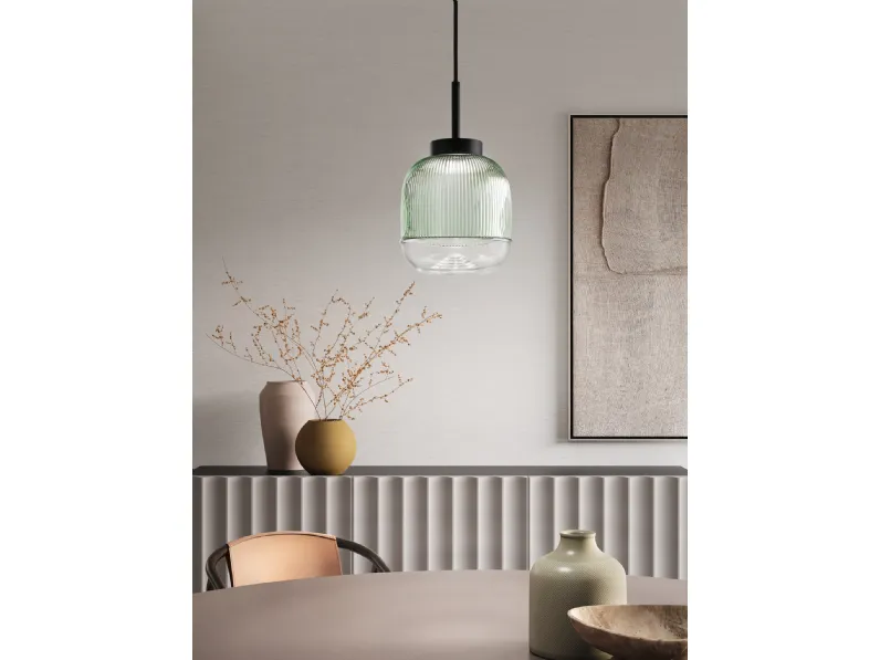 Lampada a sospensione Ekos in vetro di Ondaluce
