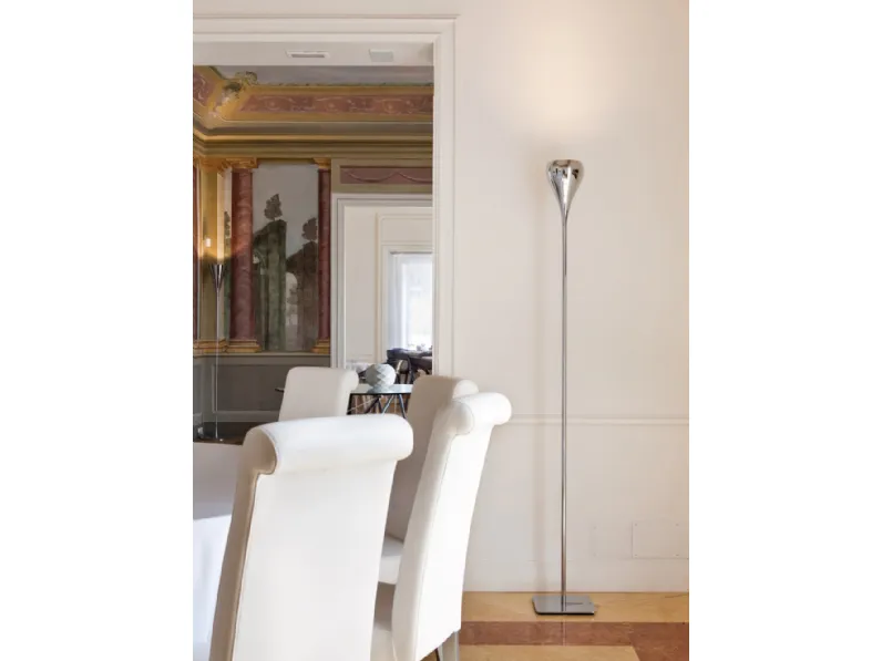 Lampada da terra Bijou in metallo cromato di Fabbian
