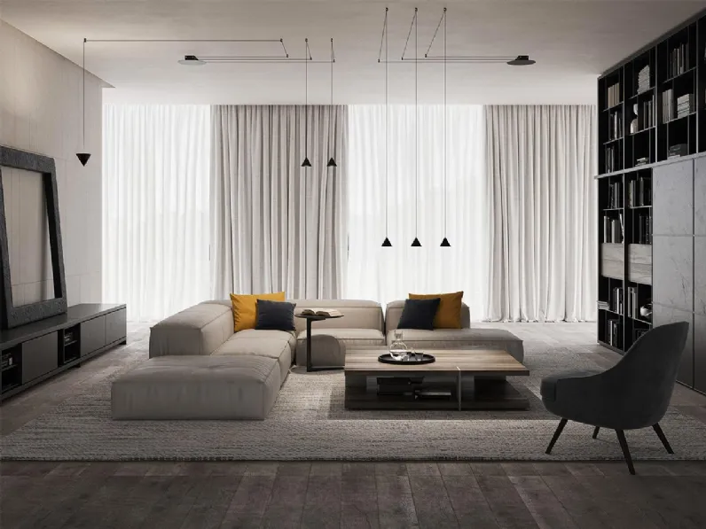 Lampada a sospensione in alluminio nero opaco Filomena di Karman