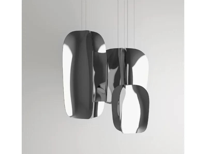 Lampada a sospensione in acciaio inox Flip di Vesta