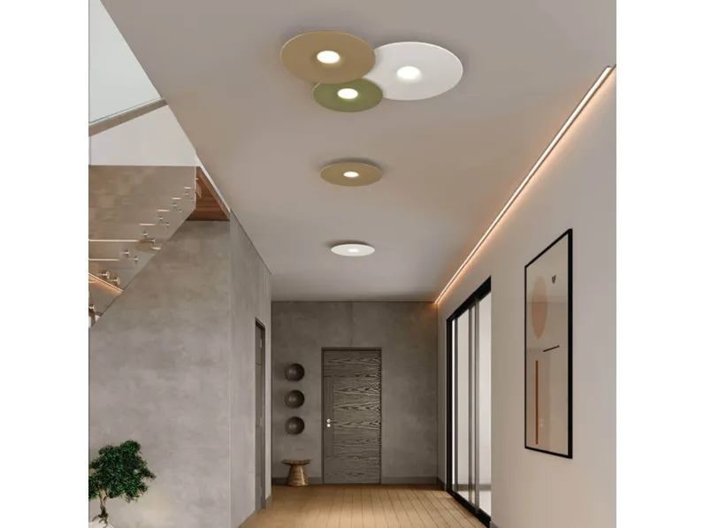 Lampada da soffitto in acrilico e alluminio Flippo di OLE!