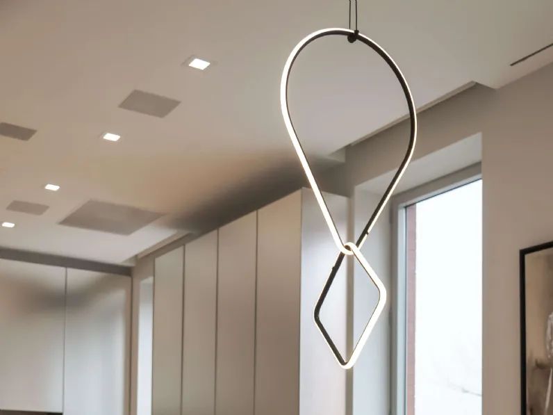 Lampada a sospensione in alluminio curvato componibile con varie forme Arrangements di Flos