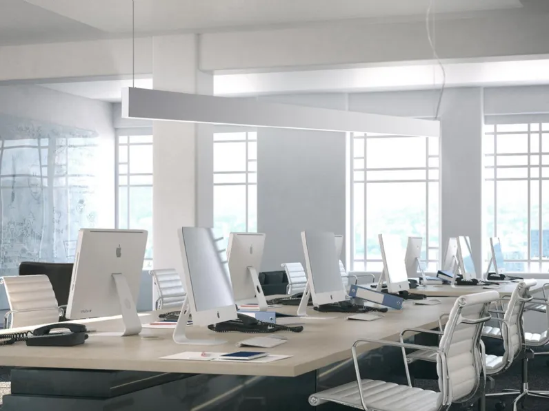 Lampada Giano a sospensione in metallo verniciato Bianco di Panzeri