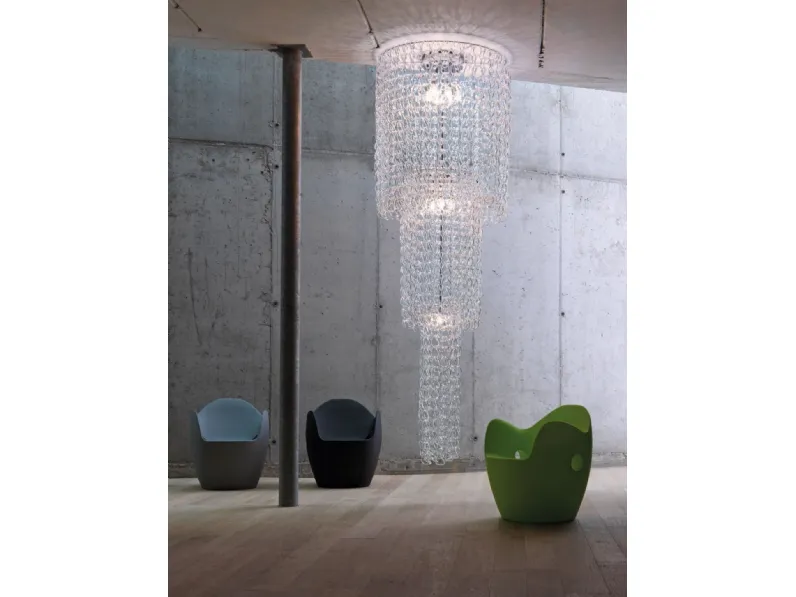 Lampada a soffitto in vetro Giogali di Vistosi