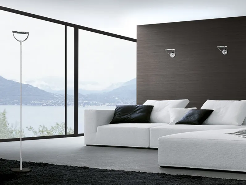 Lampada da terra dimmerabile Graditerra in acciaio cromato evetro borosilicato di Cini&Nils