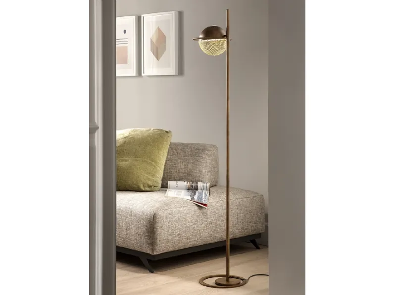 Lampada da terra con struttura in metallo e diffusore in rete metallica Iglù di Masiero