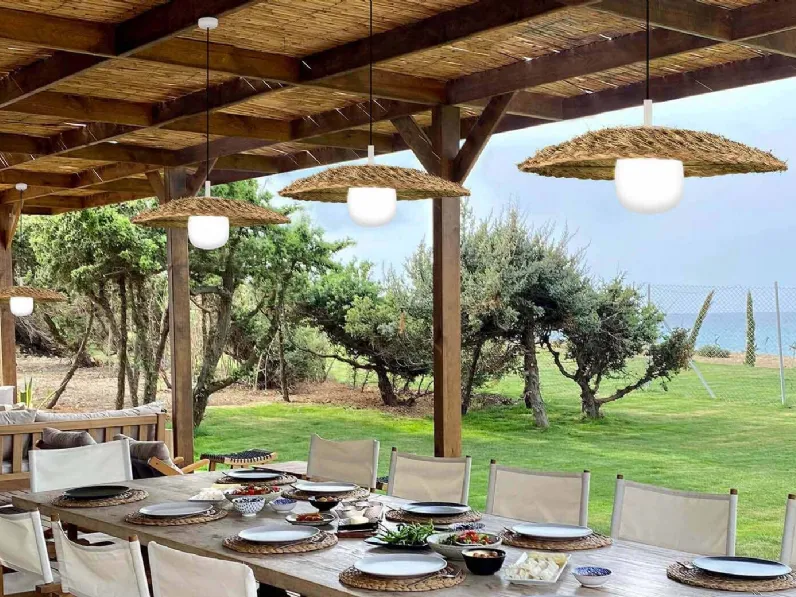 Lampada Illa Outdoors in paglia e metallo di OLE!