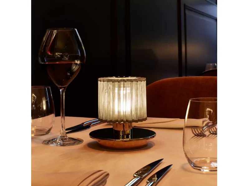 Lampada da tavolo in vetro e acciaio In the Sun Table di Dcw