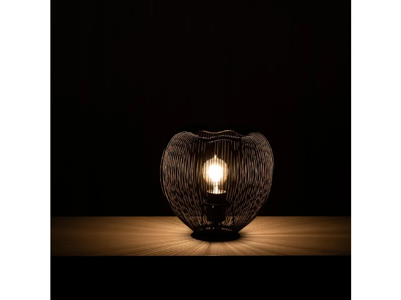 Lampada da tavolo Jaula in metallo verniciato Nero lucido di Stones