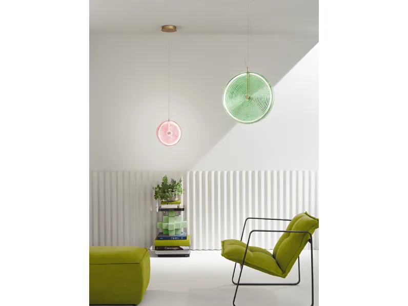 Lampada a sospensione in vetro Jokey di Ondaluce