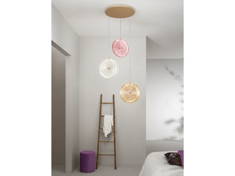 Lampada a sospensione in vetro Jokey di Ondaluce