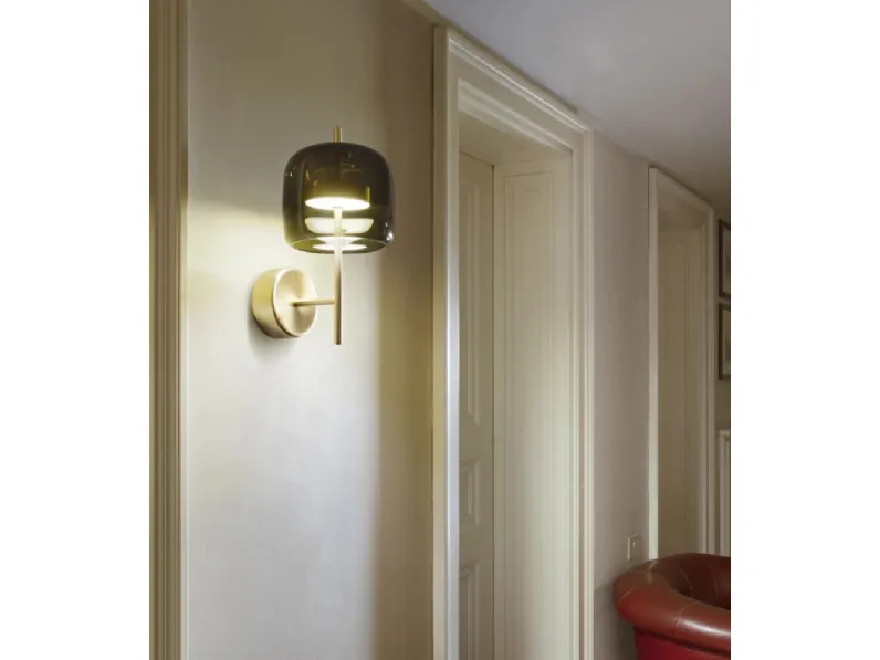 Lampada da parete in vetro e metallo Jube di Vistosi