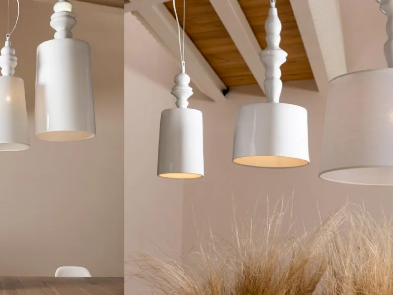 Lampada a sospensione Alì e Babà in ceramica o lino di Karman