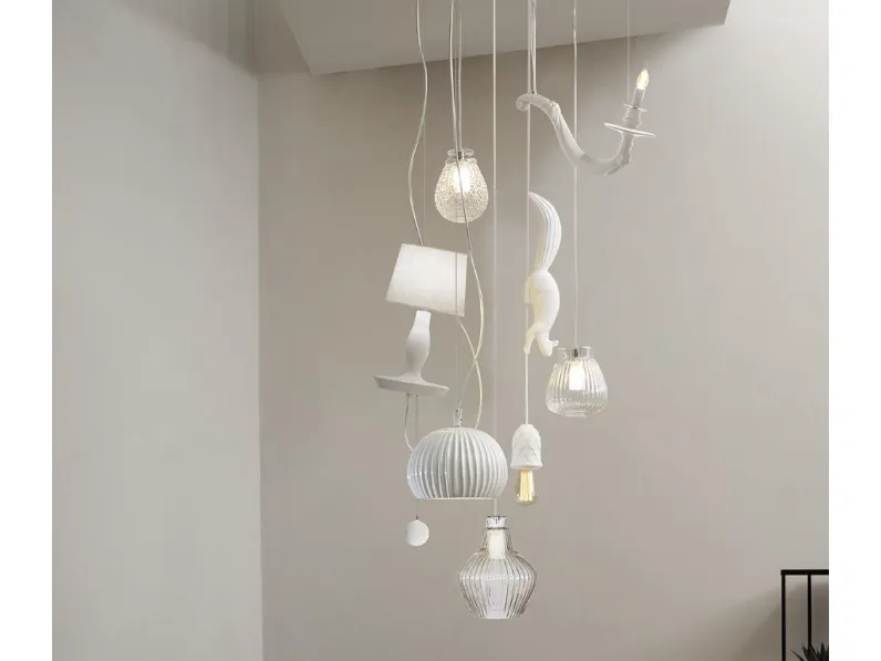 Lampada a sospensione in ceramica e vetro Cluster di Karman
