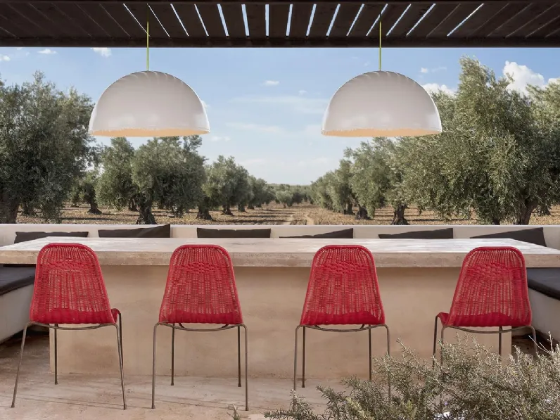 Lampada da esterno in vetroresina Plancton di Karman