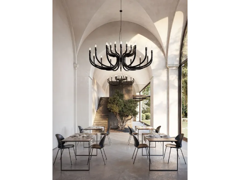 Lampada a sospensione in metallo laccato Snoob di Karman