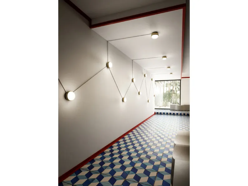 Lampada modulare Kiki in metallo e vetro di Contardi