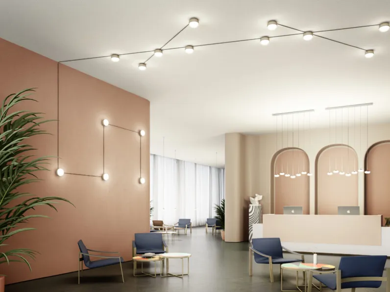 Lampada modulare Kiki in metallo e vetro di Contardi