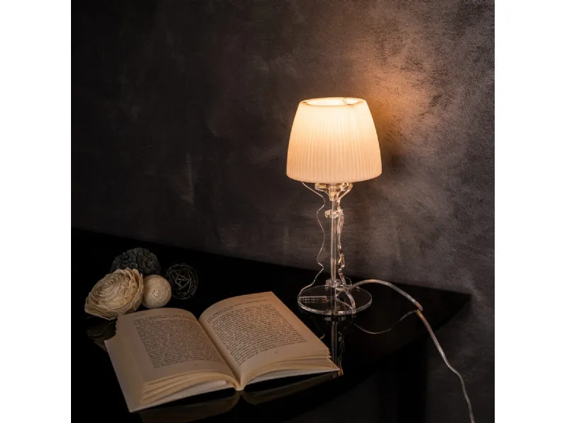 Lampada da tavolo in cristallo acrilico Lady piccola di Vesta