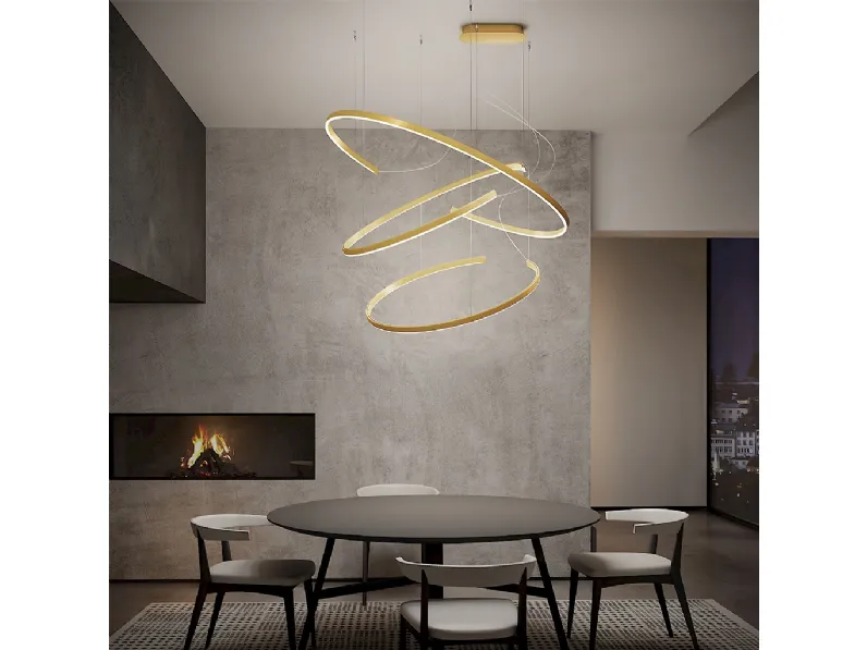 Lampada a sospensione in alluminio verniciato Leggera di Team Italia