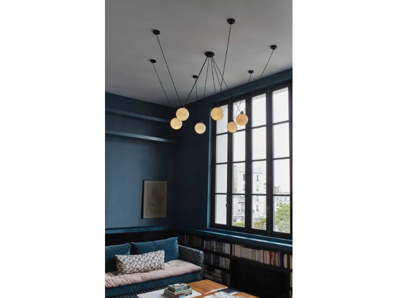 Lampada a sospensione in alluminio con globi in vetro Les Acrobats de Gras di Dcw