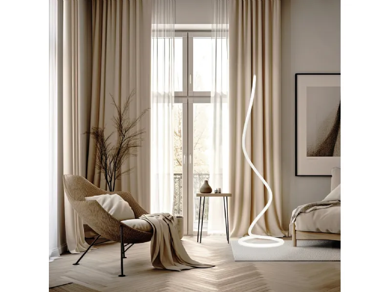 Lampada da terra di design in acrilico e metallo Light Line di Vivida International