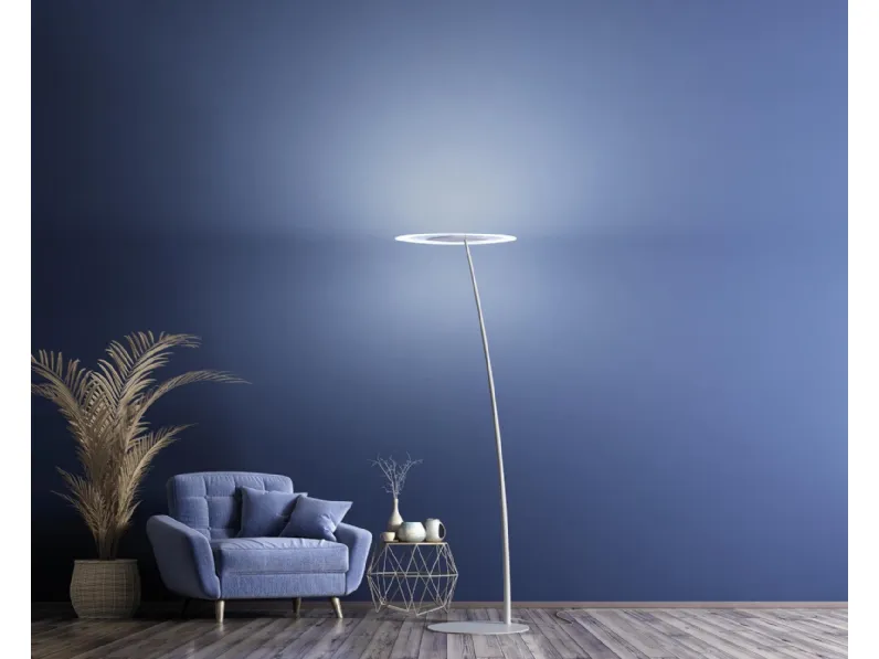 Lampada da terra Antigua FL in metallo con diffusore in vetro di Linea Light