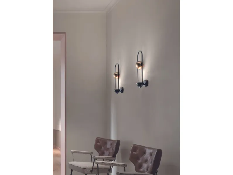 Lampada da parete Luppiter A1 Metal Sphere di Masiero