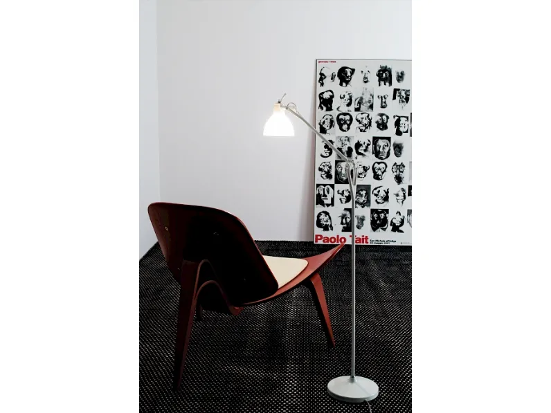 Lampada da terra in metallo con diffusore in vetro Luxy di Rotaliana