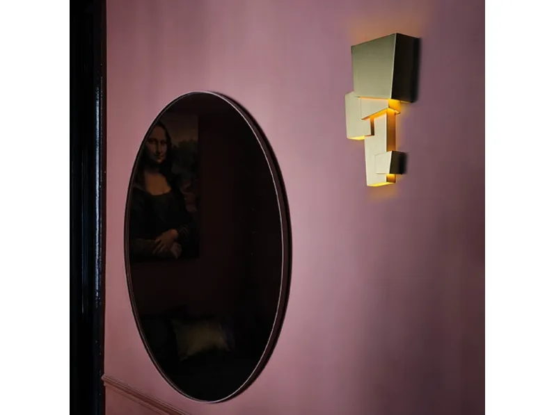 Lampada da parete in ottone spazzolato verniciato Mappa di Dcw