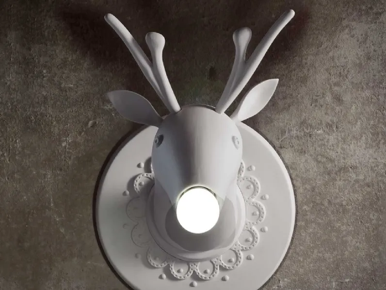 Lampada da parete in ceramica a forma di cervo Marnìn di Karman
