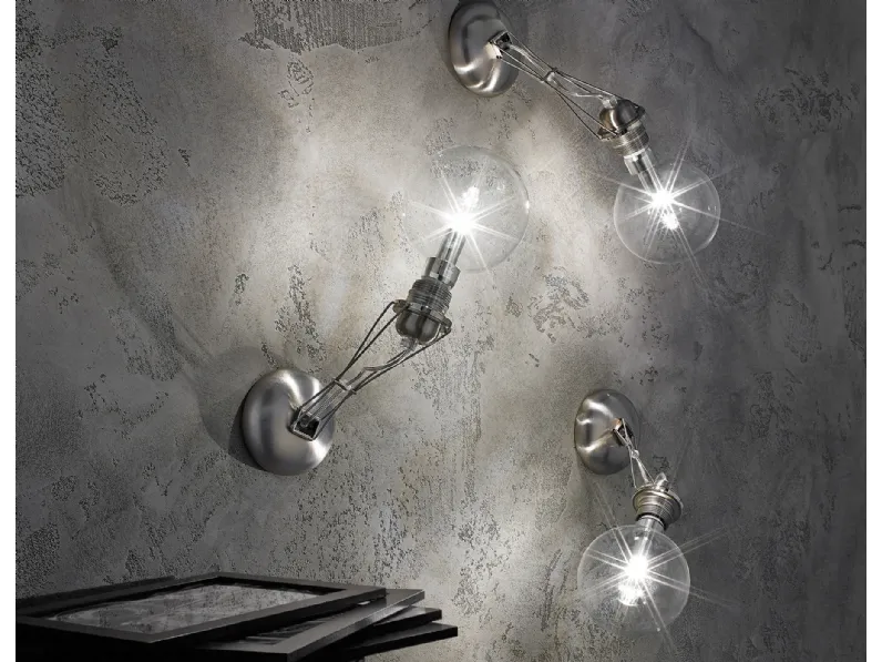 Lampada da parete in metallo e vetro Matrix Mono di Lumina