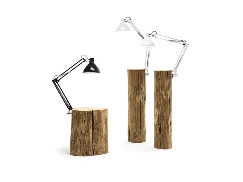 Lampada tavolino in legno massello da terra Piantama di Mogg