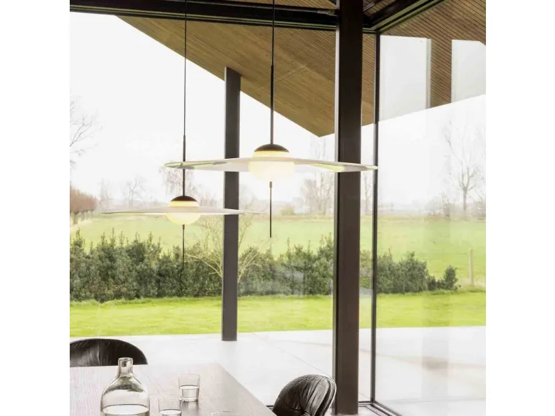 Lampada a sospensione in vetro e alluminio Mono di Dcw