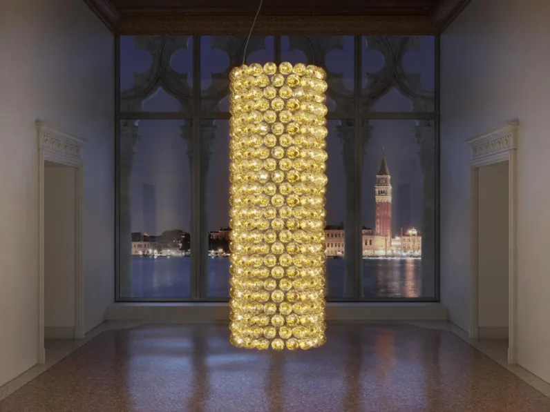 Lampada a sospensione Murané in vetro soffiato di Panzeri