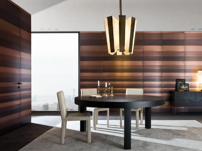 Lampada a sospensione in ottone brunito e pergamena Myfair di Laura Meroni