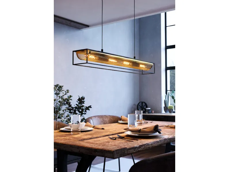 Lampada a sospensione in acciaio Nohales di Eglo