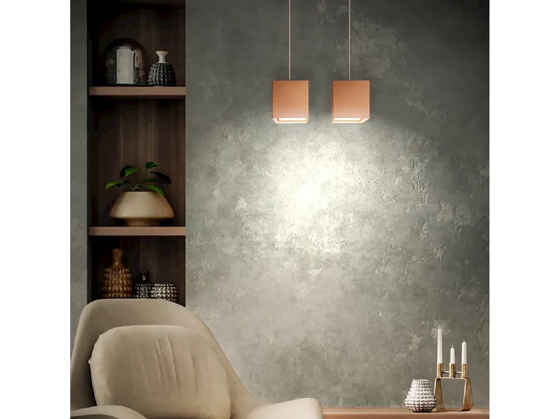 Lampada a sospensione dalla forma cubica Oki di Team Italia