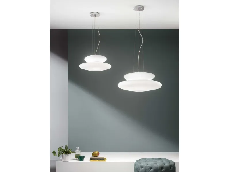 Lampada a sospensione in vetro soffiato Pagoda di Ondaluce