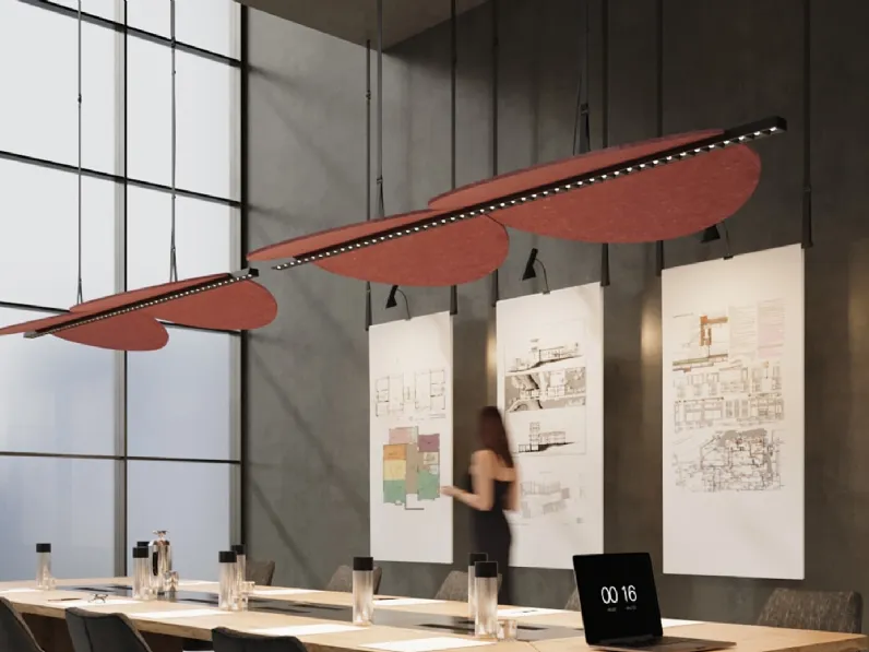 Lampada a sospensione in tessuto fonoassorbente Pampa di OLE!