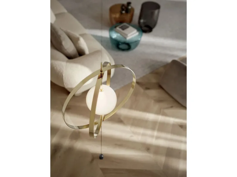 Lampada da terra Papillon Cielo-Terra in acciaio e vetro di Bontempi