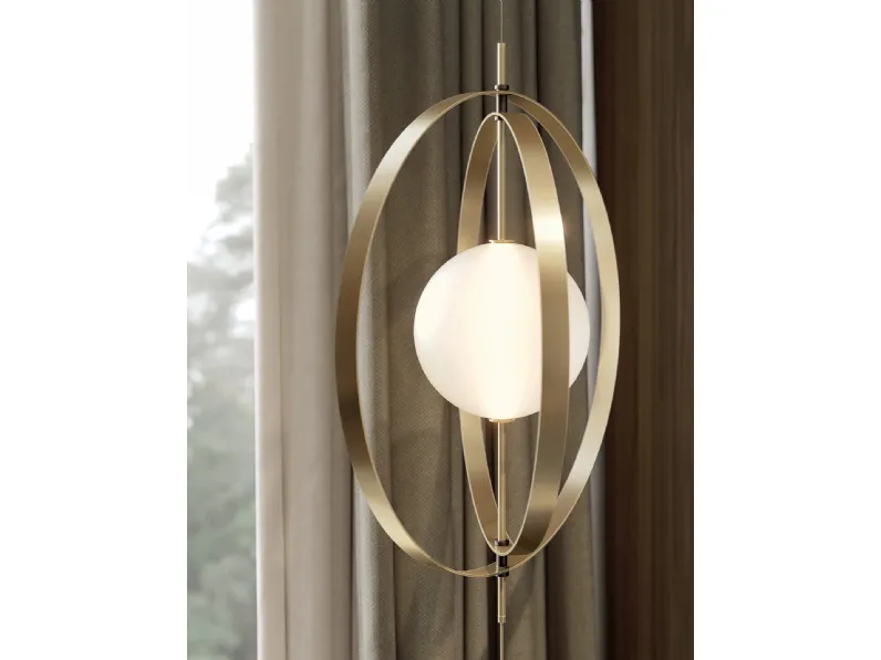 Lampada da terra Papillon Cielo-Terra in acciaio e vetro di Bontempi