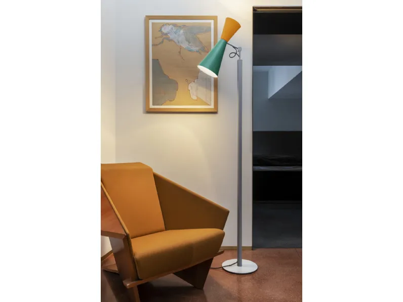 Lampada da terra Parliament in alluminio di Nemo