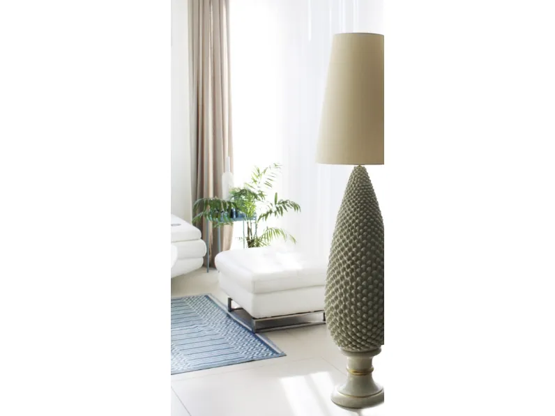 Lampada da terra Pigna Piantana in ceramica di Caltagirone di Alemanna