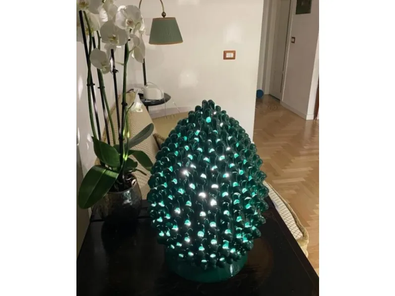 Lampada da tavolo Pigna Traforata in ceramica di Caltagirone di Alemanna
