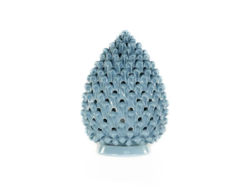 Lampada da tavolo Pigna Turchese in ceramica di Caltagirone di Alemanna