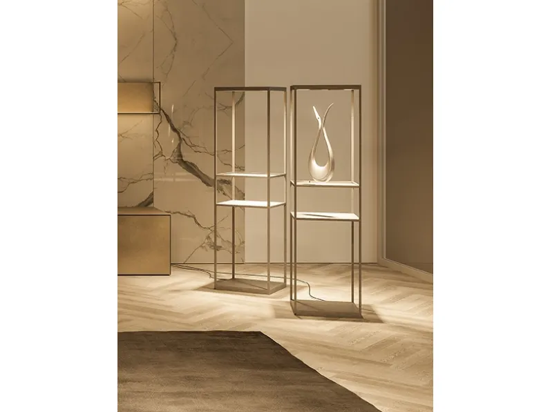 Lampada da terra in metallo con piani in ceramica Pivot di Ronda Design