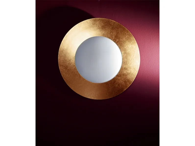 Lampada da parete in metallo finitura foglia oro e diffusore in vetro bianco Planet di Status