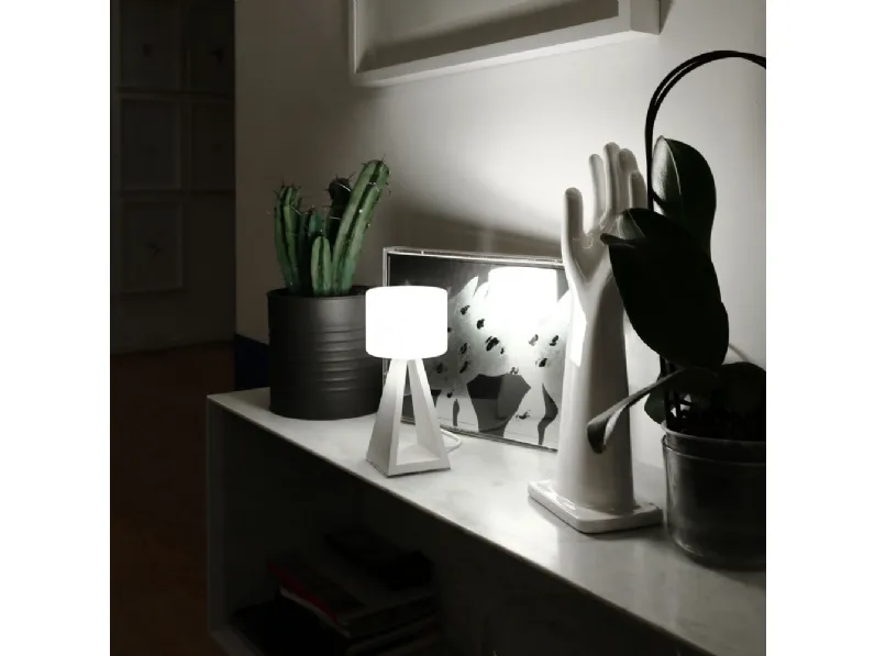 Lampada da tavolo in metallo e vetro Pup Glass di Vivida International